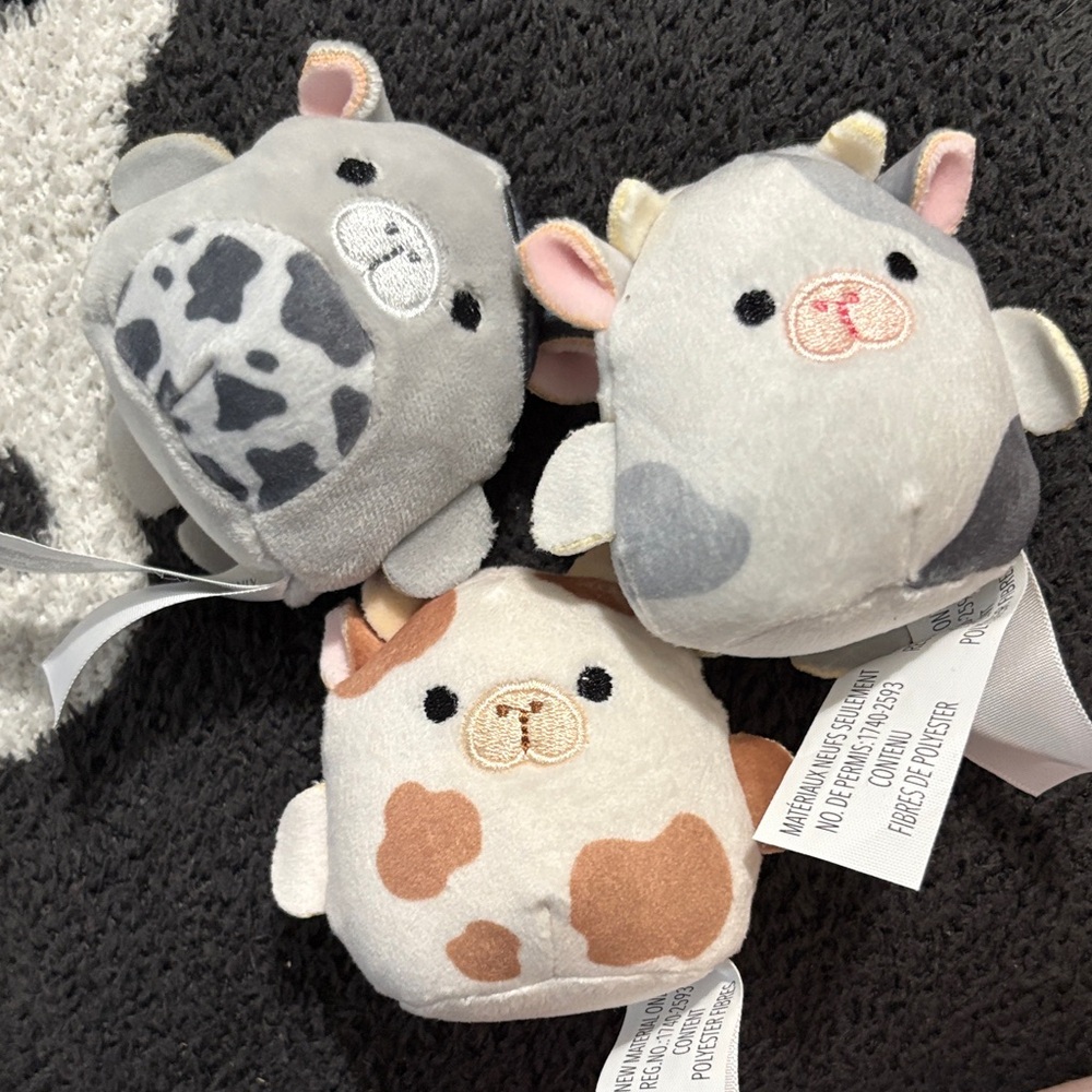 Plush Farm Animal Squishmallow - Gray, White, Brown